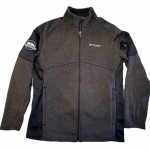 Spyder Men's Empire grey and black full zip up Fleece Lined jacket Mens Size L